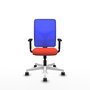 PIQUERAS Y CRESPO Silla de oficina Motilla con mecanismo Sincro, Azul y Naranja oscuro