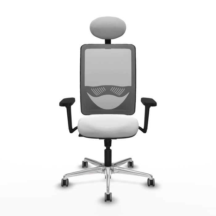 PIQUERAS Y CRESPO Silla de oficina Zulema con mecanismo Sincro, Blanco y Gris