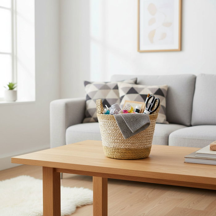 Inde Cesta Cónica Seagrass con Asas 20 cm (24 Unidades)