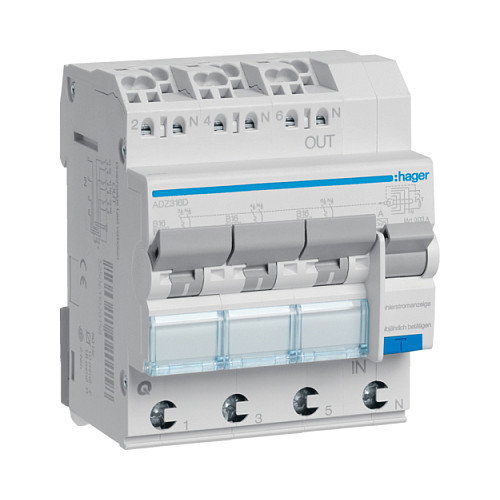 Hager ADZ316D Interruptor diferencial 16 A 230 V Tipo A Hager ADZ316D Interruptor diferencial 16 A 230 V Tipo A