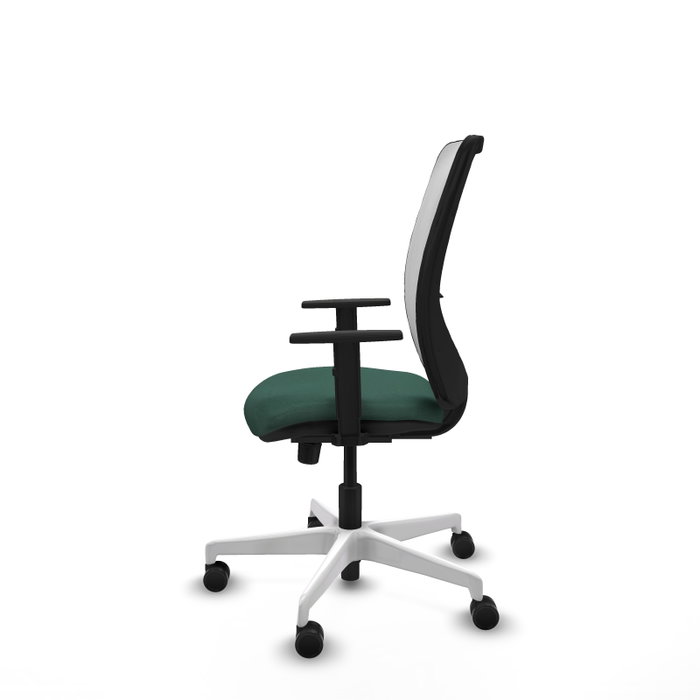 PIQUERAS Y CRESPO Silla de oficina Zulema con mecanismo Sincro, Verde botella y Blanco