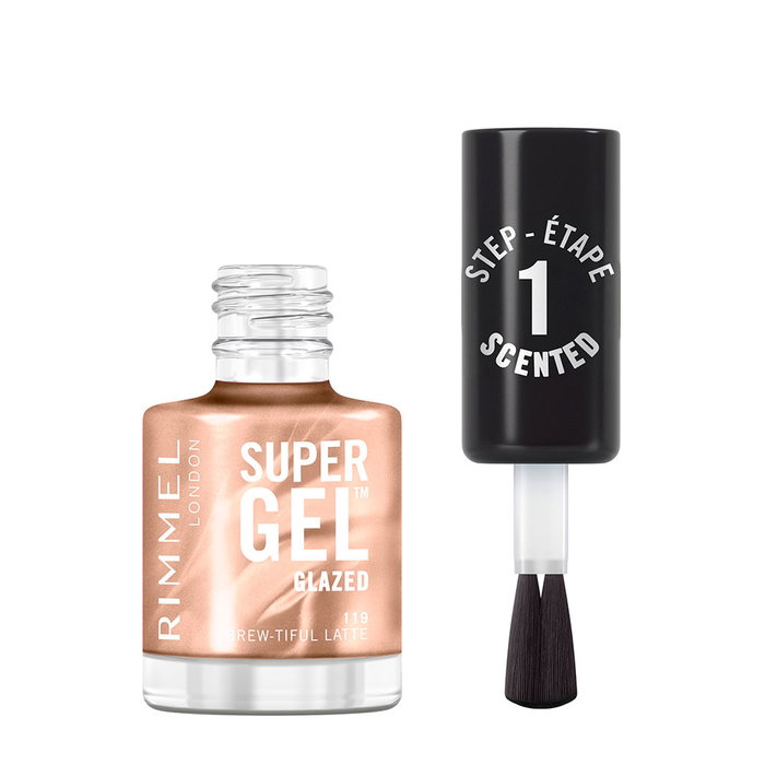 Rimmel London SUPER GEL Esmalte de Uñas Efecto Gel #119-Brew-tiful Latte 12 ml