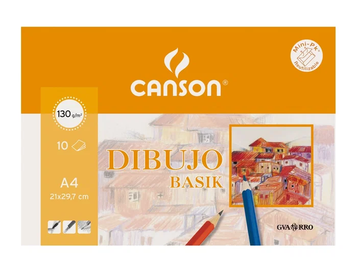 Canson Minipack Dibujo Basik 130g A3 10 Hojas Liso