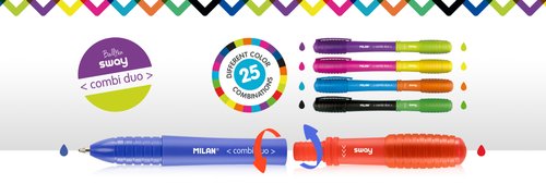 Boligrafo Milan Sway Combi Duo Surtido Expositor De 50 Puntas Intercambiables (5 Boligrafos X 10 Colores) Boligrafo Milan Sway Combi Duo Surtido Expositor De 50 Puntas Intercambiables (5 Boligrafos X 10 Colores)