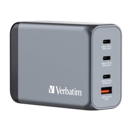 Verbatim GNC-240 Cargador GaN de 240 W con 3x USB-C y 1x USB-A