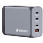 Verbatim GNC-240 Cargador GaN de 240 W con 3x USB-C y 1x USB-A