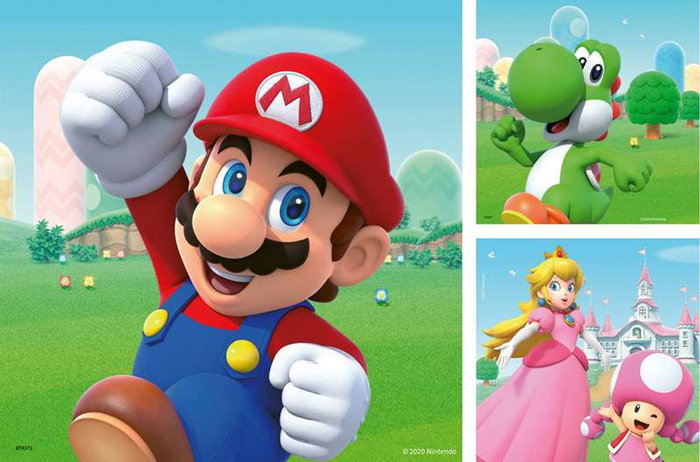 Ravensburger Puzzle Super Mario - Pack de 3 puzzles de 49 piezas cada uno para niños (+5 años)