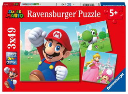 Ravensburger Puzzle Super Mario - Pack de 3 puzzles de 49 piezas cada uno para niños (+5 años)
