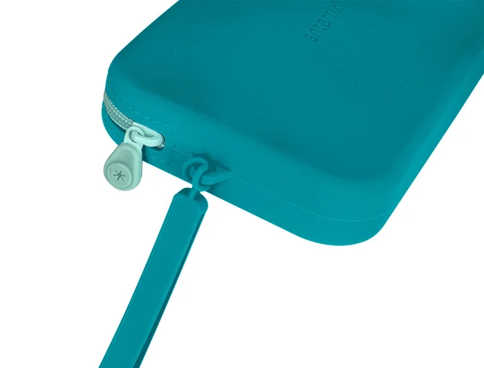 Antartik Estuche Portatodo Silicona Soft Rectangular Tropical Dive Turquesa 190x120x25 mm