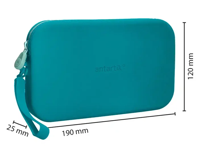 Antartik Estuche Portatodo Silicona Soft Rectangular Tropical Dive Turquesa 190x120x25 mm