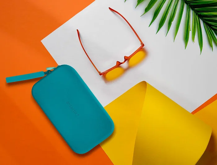 Antartik Estuche Portatodo Silicona Soft Rectangular Tropical Dive Turquesa 190x120x25 mm