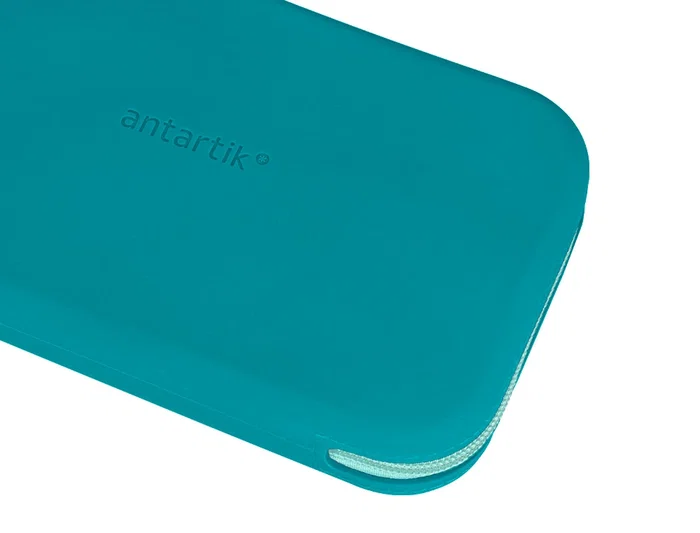 Antartik Estuche Portatodo Silicona Soft Rectangular Tropical Dive Turquesa 190x120x25 mm