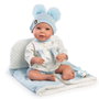 Guca Muñeco Reborn Joel 38 cm con ropa, chupete y cadena