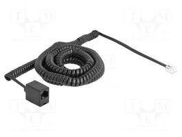 DeLOCK 90119 Cable telefónico espiral RJ11 a RJ45 de 10 m negro