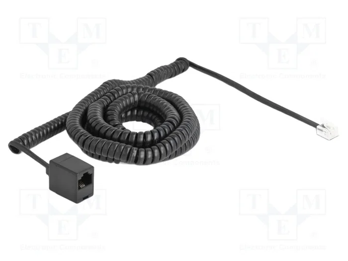 DeLOCK 90119 Cable telefónico espiral RJ11 a RJ45 de 10 m negro