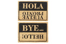 DKD Home Decor Felpudo Básicos Marron Negro Fibra Coco PVC 40 x 1.5 x 60 cm (6 Unidades)