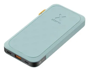 Xtorm FS5102U - Power Bank Batería Externa 10000 mAh 20W, Carga Rápida Quick Charge 3.0, 3 Puertos (USB-C), Pantalla LCD, Verde Azulado