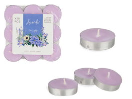 Acorde Set 18 Velas Tea Lights Lavanda 11.5 x 2 x 11.5 cm (Vela 3.7 x 3.7 x 1 cm) (Set de 24)