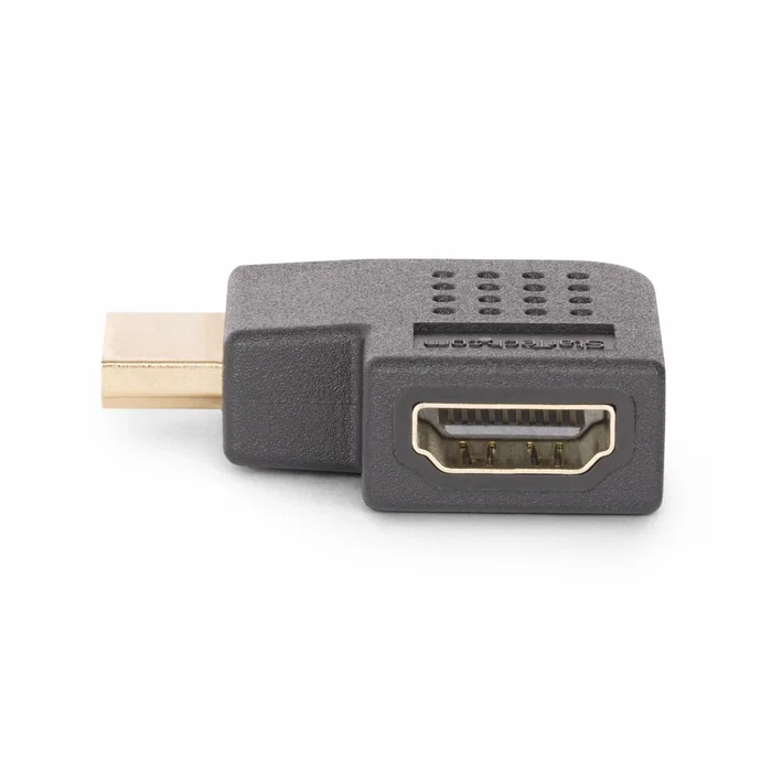 StarTech Adaptador HDMI2HDMIMFRA HDMI 2.0 Macho a Hembra Ángulo Derecho - 4K 60Hz HDR 18Gbps - Protector de Puerto con Conexión Dorada - Negro