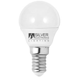 Silver Bombilla LED Eco Esferica E14 5W 4000K Luz Neutra 399lm 230V 20.000h A+