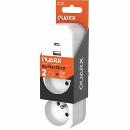 Quarx Biplite - QUARX - 2P 16A con USB-A y USB-C, compatible con NF