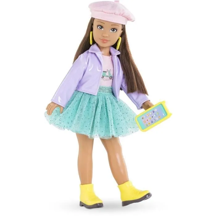 Corolle Muñeca Luna Fashion Week Paris 28 cm COR1697548024912 con 4 accesorios, aroma a vainilla, a partir de 4 años