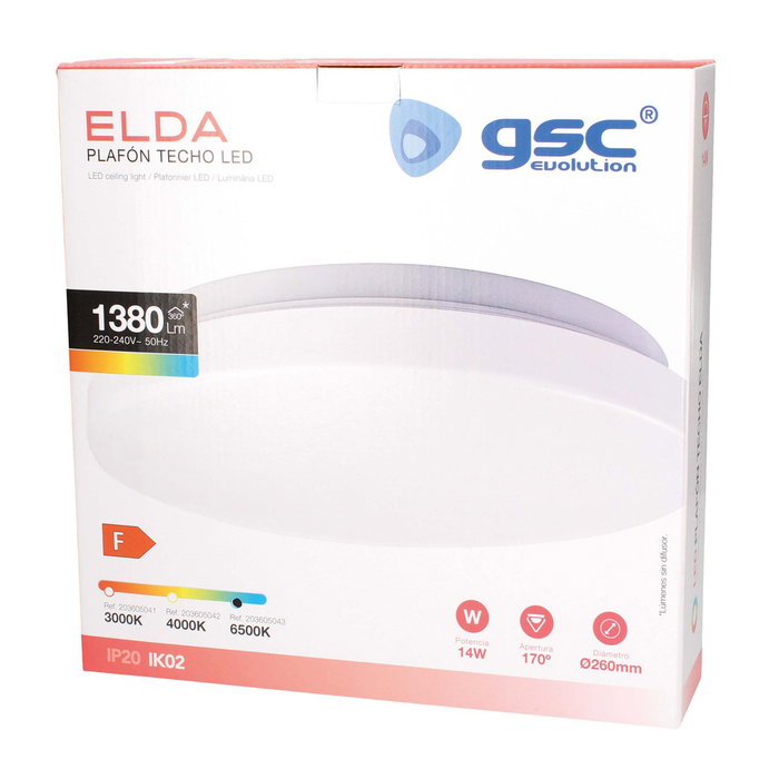 GSC Evolution Plafón techo LED Elda 14W 6500K