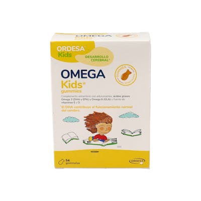 Ordesa Complementos Omegakids 54 Gummies Omega 3 6 Vitaminas D y E Sabor Naranja Limón