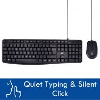 Ewent EW3000 Kit Teclado + Ratón USB, Silencioso para Hogar y Oficina, Diseño QWERTY ES, Resistente a Salpicaduras