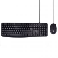 Ewent EW3000 Kit Teclado + Mouse - Teclado Silencioso Español QWERTY ES con Teclado Numérico, Resistente a Salpicaduras, USB y Mouse Óptico 1000 DPI para Oficina y Hogar