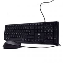 Ewent EW3000 Kit Teclado + Ratón USB, Silencioso para Hogar y Oficina, Diseño QWERTY ES, Resistente a Salpicaduras