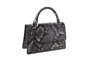 Vince Camuto Parma - Bolso de mano con efecto piel de serpiente en gris y negro, 100% piel de polivinilo
