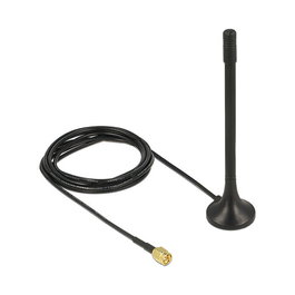 DeLOCK Antena Omnidireccional 433 MHz SMA con Base Magnética y Cable de 2 m