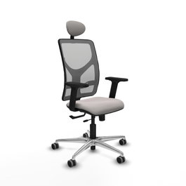PIQUERAS Y CRESPO Silla de oficina Motilla con mecanismo Sincro/Traslack Blanco y Gris