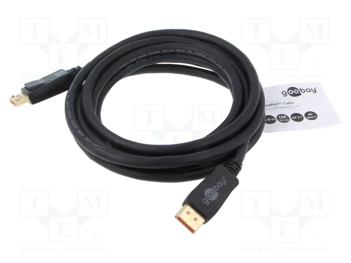 GOOBAY Cable DisplayPort 2.1 3m Negro GOOBAY Cable DisplayPort 2.1 3m Negro