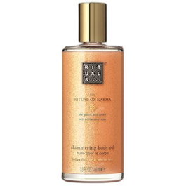 Rituals THE RITUAL OF KARMA Shimmering Body Oil - Aceite Corporal Brillante, Hidratante de Jojoba, Oliva y Cártamo, Con Aroma a Té Blanco y Loto, 100 ml
