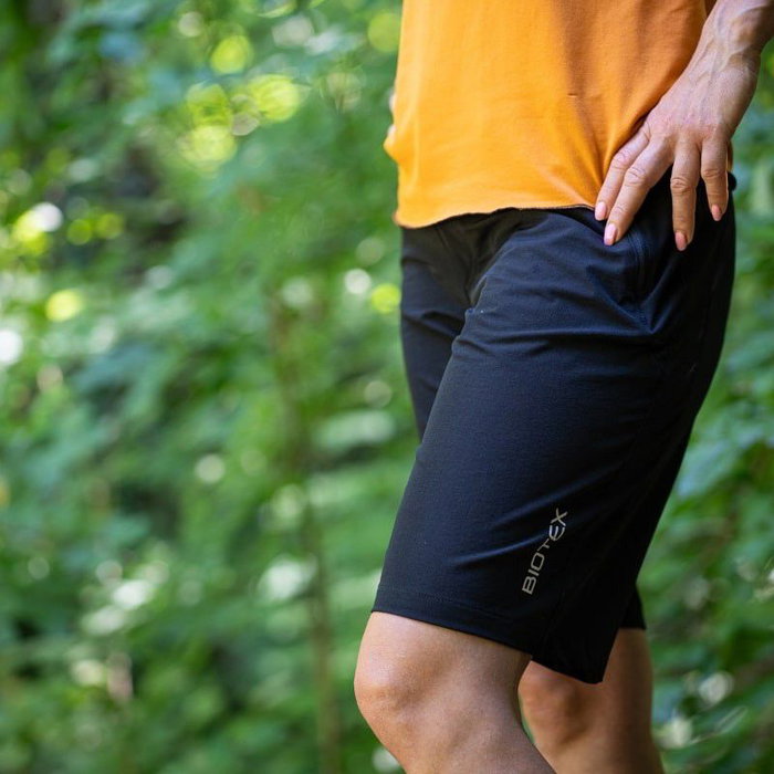 Biotex Pantalones cortos transpirables con 3 bolsillos con cremallera y detalles reflectantes - Talla XL