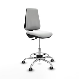 PIQUERAS Y CRESPO Taburete Elche CP Bali blanco con base cromada