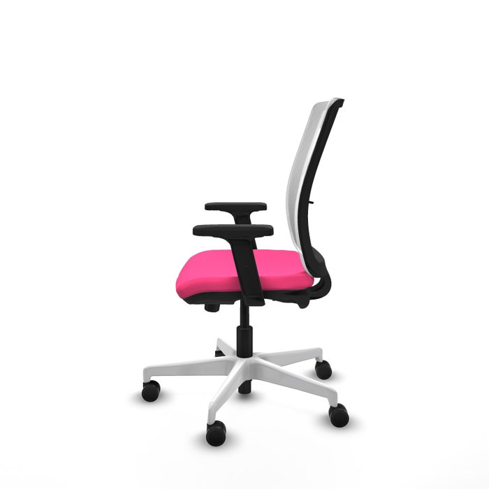 PIQUERAS Y CRESPO Silla de oficina Haches Rosa y Blanco con Mecanismo Sincro/Traslack PIQUERAS Y CRESPO Silla de oficina Haches Rosa y Blanco con Mecanismo Sincro/Traslack