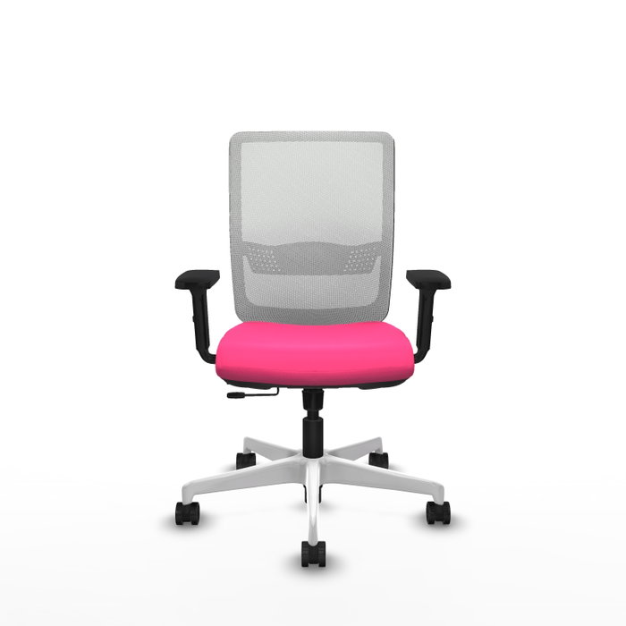 PIQUERAS Y CRESPO Silla de oficina Haches Rosa y Blanco con Mecanismo Sincro/Traslack PIQUERAS Y CRESPO Silla de oficina Haches Rosa y Blanco con Mecanismo Sincro/Traslack