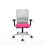 PIQUERAS Y CRESPO Silla de oficina Haches Rosa y Blanco con Mecanismo Sincro/Traslack