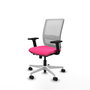 PIQUERAS Y CRESPO Silla de oficina Haches Rosa y Blanco con Mecanismo Sincro/Traslack