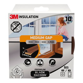 3M Burlete de Aislamiento Premium, Marrón, para Huecos de 2-4.5 mm, para Puertas y Ventanas, Rollo de 6 metros