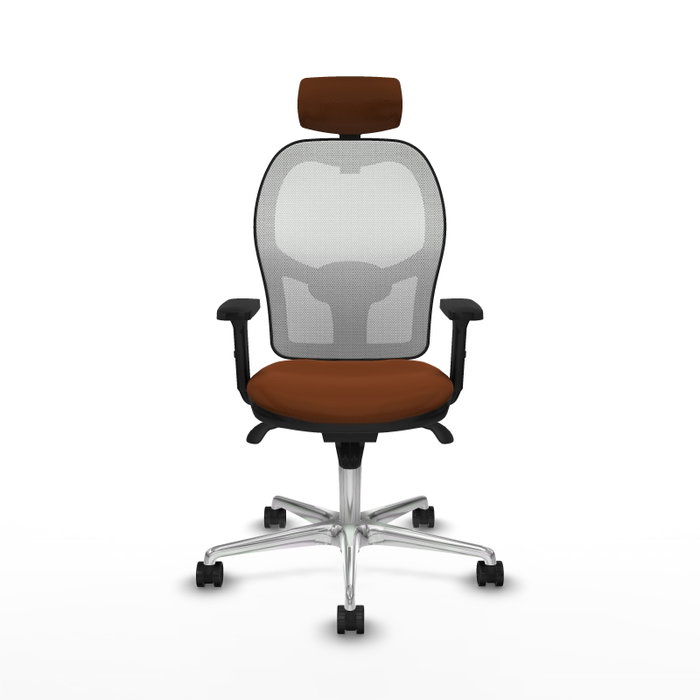 PIQUERAS Y CRESPO Silla de oficina Jorquera con mecanismo Sincro, Marrón y Blanco PIQUERAS Y CRESPO Silla de oficina Jorquera con mecanismo Sincro, Marrón y Blanco