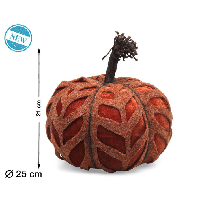 Atosa Calabaza Decorativa de Tela Naranja con Textura de Hojas en Relieve (25x21 cm)大変 Atosa Calabaza Decorativa de Tela Naranja con Textura de Hojas en Relieve (25x21 cm)大変