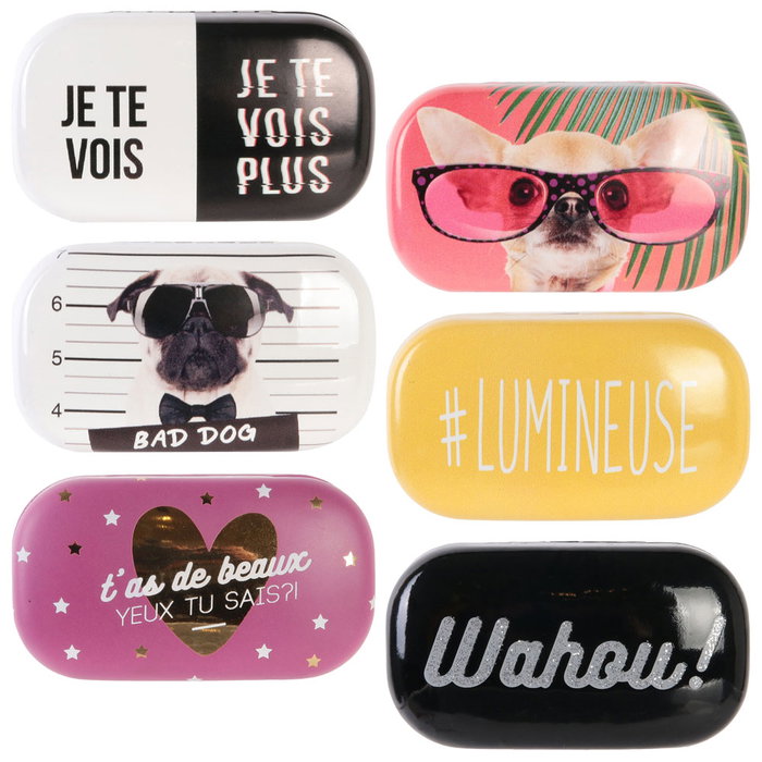 Sensly Estuche para Lentillas con Espejo, Modelos Surtidos