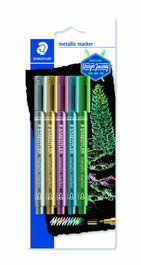 Marcador T.Opaca No Perm. Staedtler 8323 Metalico Blister De 5 (Oro, Plata, Rojo, Azul Y Verde)