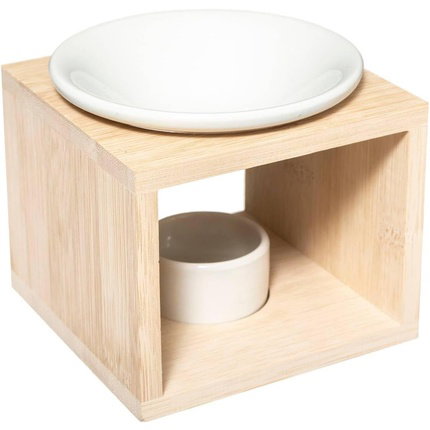 5Five Quemador para cera o aceites esenciales Blanco / madera 5Five Quemador para cera o aceites esenciales Blanco / madera