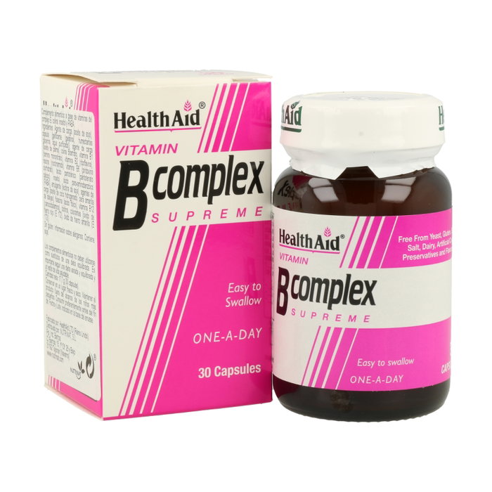 Health Aid B Complex 30 cápsulas - Complejo de vitaminas del grupo B Health Aid B Complex 30 cápsulas - Complejo de vitaminas del grupo B
