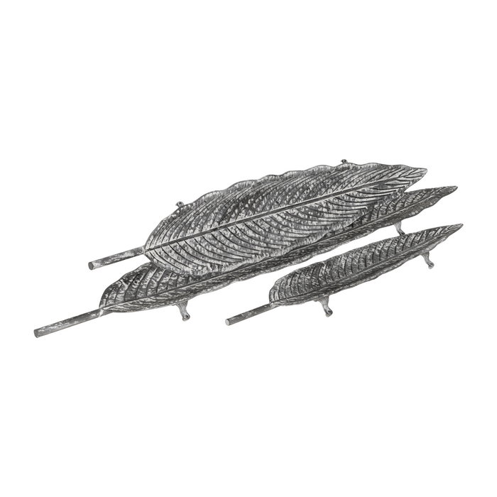 S/3 Bandejas Gris Metal Decoración 117 X 23 X 5,50 cm